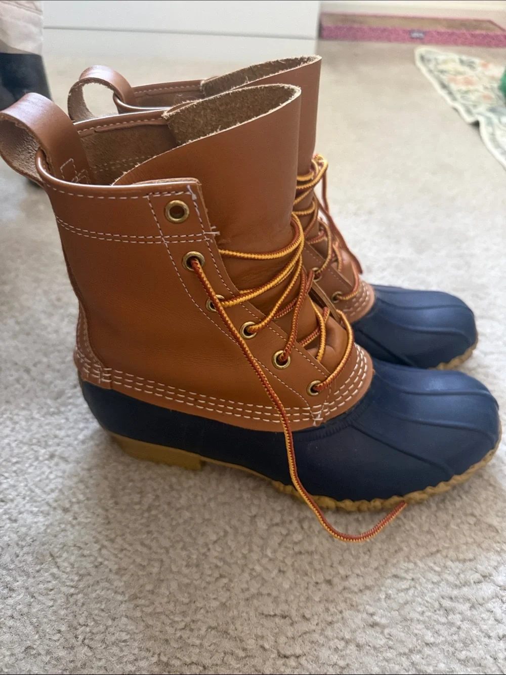 Brown and Navy Duck Boots -